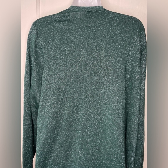 LANE BRYANT NWT Elegant Green SparkleWomen's Open Front Sweater - Picture 6 of 7